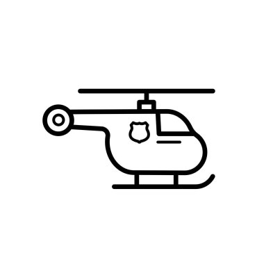Polis helikopteri - vektör ikonu. Vektör illüstrasyonu