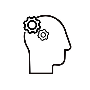  Çarklı İnsan Başı Silueti - vektör simgesi