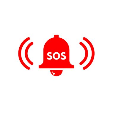 SOS icon emergency alarm - vector icon, symbol . Vector illustration clipart