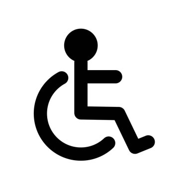 Tekerlekli sandalye sembolü - vektör simgesi. Vektör illüstrasyonu