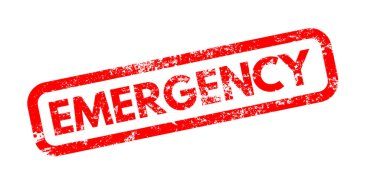 Kırmızı acil durum kelimesi kare mühür damgası - vektör illüstrasyonu 