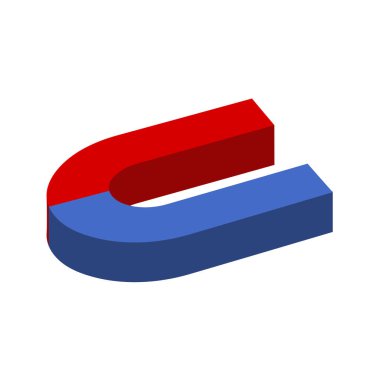 mıknatıs, manyetik - vektör çizimi izole edildi.