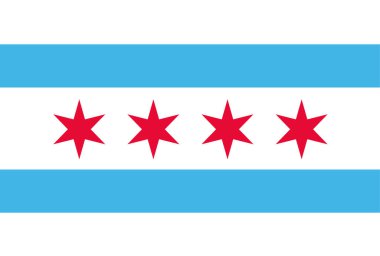 Chicago bayrağı - vektör illüstrasyonu. Vektör illüstrasyonu