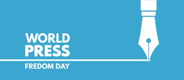 Dünya Basın Özgürlüğü Günü - afiş, kart, arkaplan - vektör illüstrasyonu . 