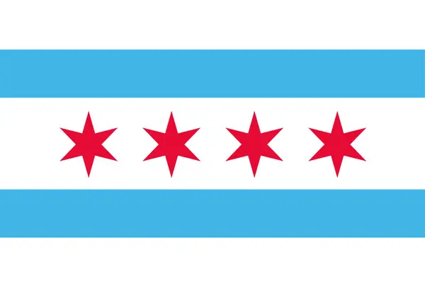 Chicago bayrağı - vektör illüstrasyonu. Vektör illüstrasyonu