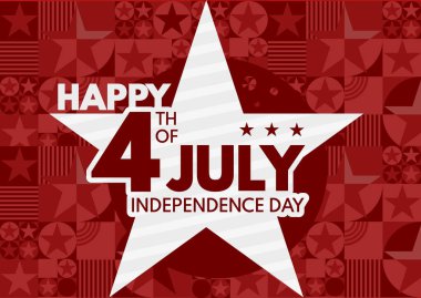 4 Temmuz kutlu olsun. Amerika Birleşik Devletleri 'nin bağımsızlık günü - bayrak. Vektör illüstrasyonu