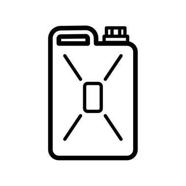 Benzin bidonu - vektör simgesi. Vektör illüstrasyonu