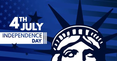 4 Temmuz, Bağımsızlık Günü Sancak Vektörü illüstrasyonu, ABD. Vektör illüstrasyonu