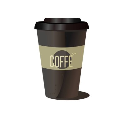 Tek kullanımlık kahve fincanı - vektör illüstrasyon. 