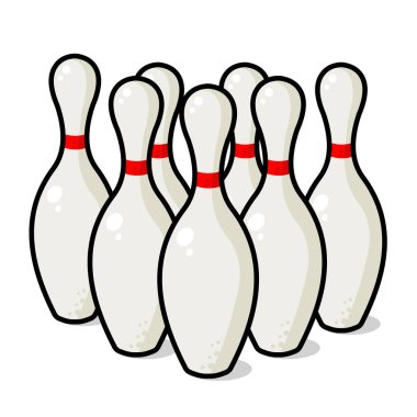 Bowling lobutları beyazda izole edilmiş. Vektör illüstrasyonu