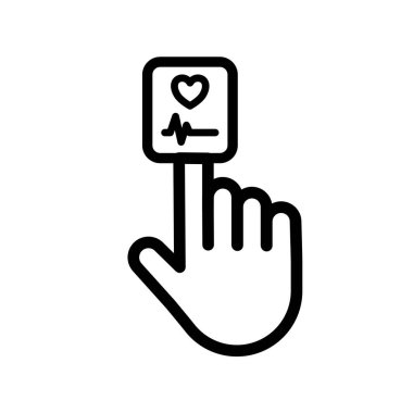 Nabız oksimetresi - vektör simgesi. Vektör illüstrasyonu