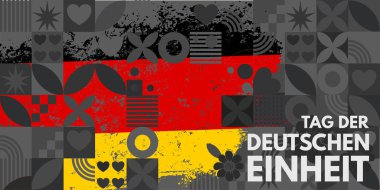 Alman Birleşme Günü - afiş, vektör illüstrasyonu. Vektör illüstrasyonu
