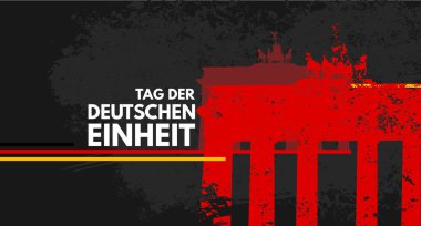 Alman Birleşme Günü - afiş, vektör illüstrasyonu. Vektör illüstrasyonu