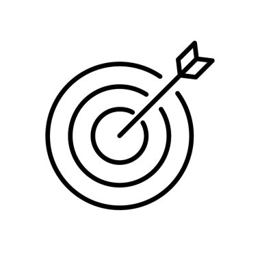 Ok-vektör ikonlu hedef. Vektör illüstrasyonu