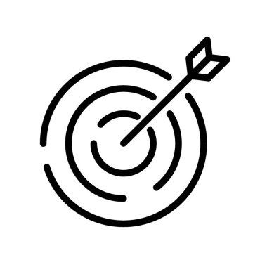 Ok-vektör ikonlu hedef. Vektör illüstrasyonu