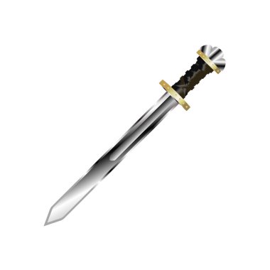 Viking kılıç shilluette. Vektör illüstrasyonu