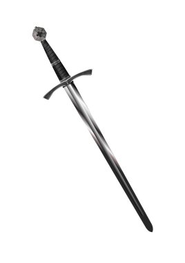 Ortaçağ kılıç silueti. Vektör illüstrasyonu