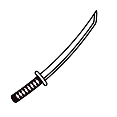  Samuray kılıcı katana vektör resimleme simgesi
