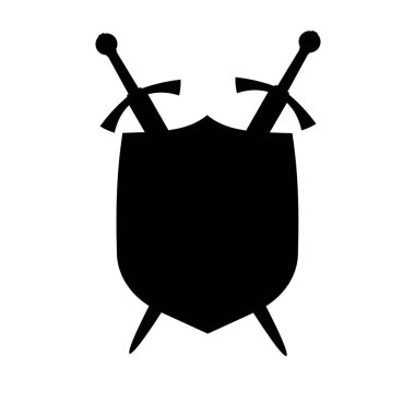 Kılıç ve kalkan vektör görüntüsü. Vektör illüstrasyonu