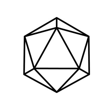 Zar d20, zar rpg. Vektör illüstrasyonu