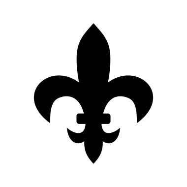 Fleur de lis heraldik ikonu. Vektör illüstrasyonu