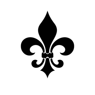 Fleur de lis heraldik ikonu. Vektör illüstrasyonu