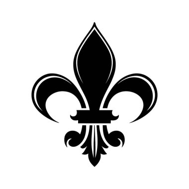 Fleur de lis heraldik ikonu. Vektör illüstrasyonu