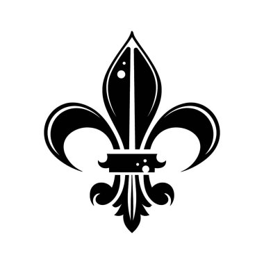 Fleur de lis heraldik ikonu. Vektör illüstrasyonu