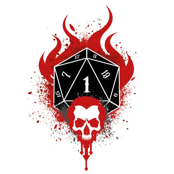 Zar d20, zar rpg. Vektör illüstrasyonu