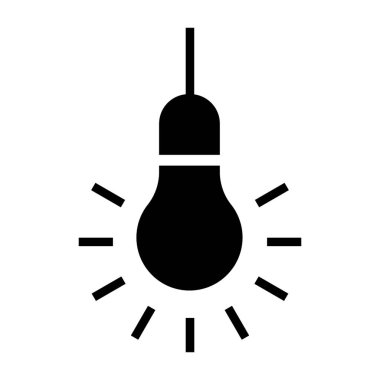 Parlayan ampul - vektör simgesi. Vektör illüstrasyonu