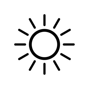 Güneş ikonu vektör illüstrasyonu. Vektör illüstrasyonu