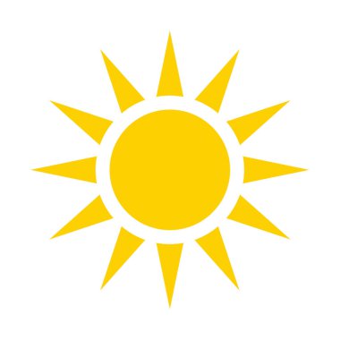 Güneş ikonu vektör illüstrasyonu. Vektör illüstrasyonu