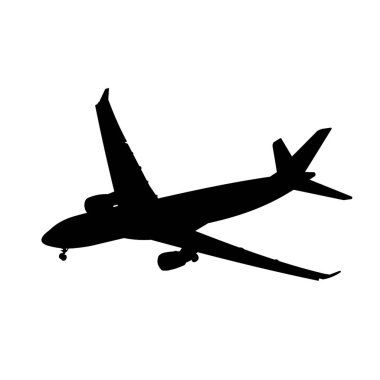 Yolcu uçağı silueti. Vektör illüstrasyonu