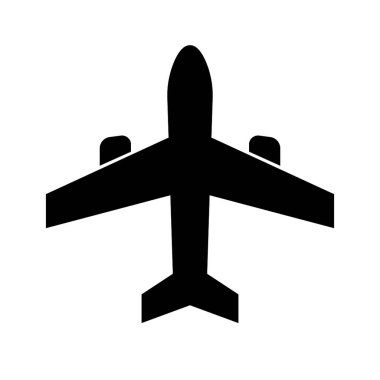 Yolcu uçağı, uçak - vektör simgesi. Vektör illüstrasyonu