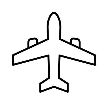 Yolcu uçağı, uçak - vektör simgesi. Vektör illüstrasyonu
