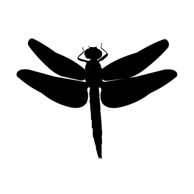 Yusufçuk silueti izole edildi. Vektör illüstrasyonu