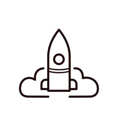 uzay roketi - vektör simgesi. Vektör illüstrasyonu