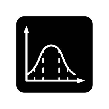 Gauss eğrisi, normal olasılık dağılımı, grafik - vektör simgesi. Vektör illüstrasyonu
