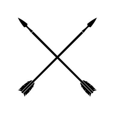 İki orta çağ okunu kesiştirdim, antika, antika. Vektör illüstrasyonu