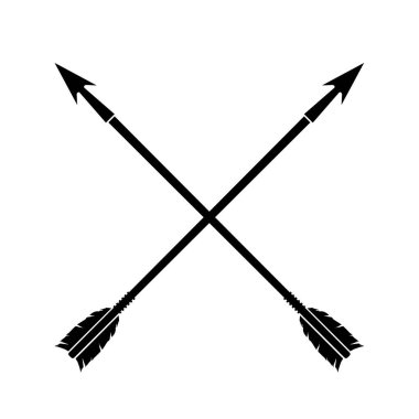 İki orta çağ okunu kesiştirdim, antika, antika. Vektör illüstrasyonu