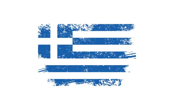 Yunan bayrağı, grunge bayrağı. Vektör illüstrasyonu