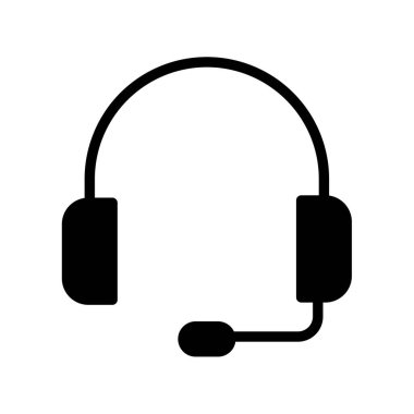 Kulaklıklar, çağrı, yardım hattı - basit vektör simgesi. Vektör illüstrasyonu