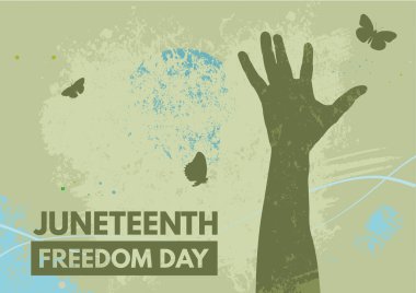 Haziran 'ın ÖZGÜRLÜK GÜN pankartı. Vektör illüstrasyonu