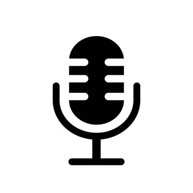 mikrofon - vektör simgesi. Vektör illüstrasyonu