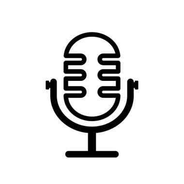 mikrofon - vektör simgesi. Vektör illüstrasyonu
