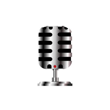 Retro mikrofon izole edildi - vektör çizimi. 