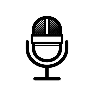 mikrofon - vektör simgesi. Vektör illüstrasyonu