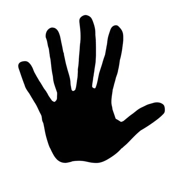 Siyah el silueti, el izi. Vektör illüstrasyonu