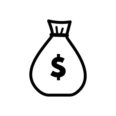 Para çantası - vektör simgesi. Vektör illüstrasyonu