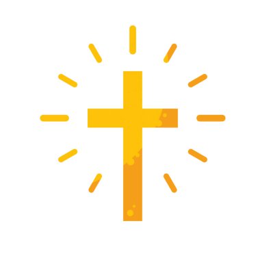 Zarafet ışınlarıyla Hıristiyan haçı - vektör illüstrasyonu . 